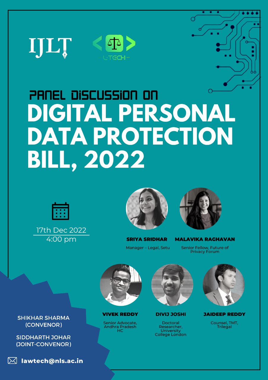 Panel Discussion | Draft Digital Personal Data Protection Bill, 2022 -  National Law School of India University